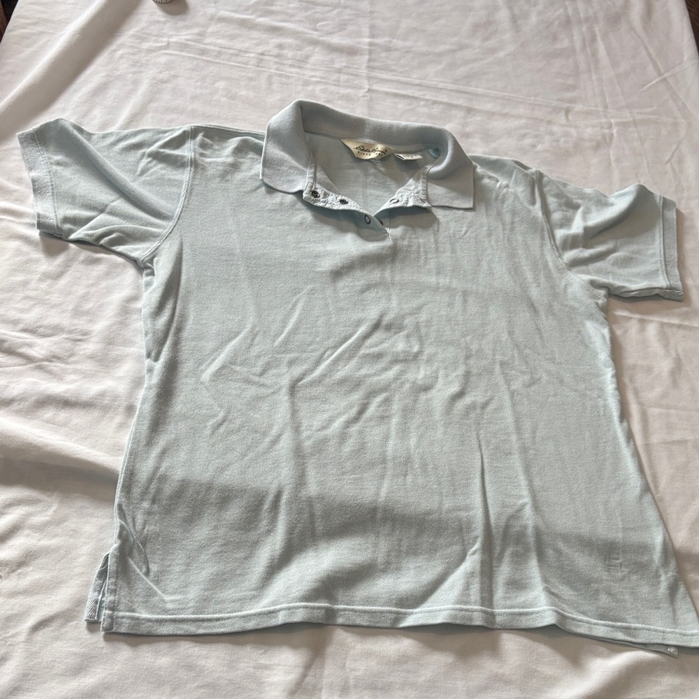 Eddie Bauer Light Blue ladies polo shirt EUC